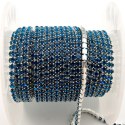 Łańcuszek taśma z kryształkami 2mm 30 cm Blue Zircon AA20