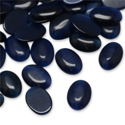 Kocie oko kaboszon szklany 18x13 mm 1 szt midnight blue