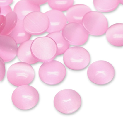 Kocie oko kaboszon szklany fi 10 mm 1 szt pearl pink