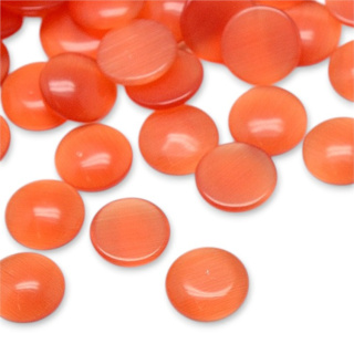 Kocie oko kaboszon szklany fi 10 mm 1 szt coral