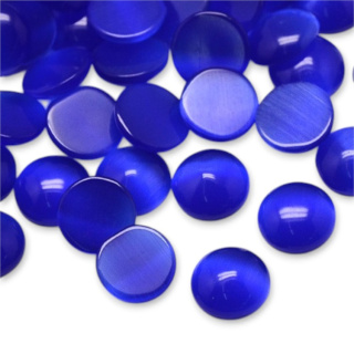 Kocie oko kaboszon szklany fi 10 mm 1 szt royal blue