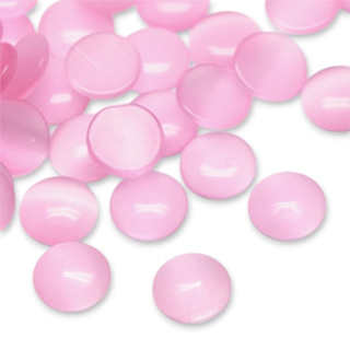 Kocie oko kaboszon szklany fi 12 mm 1 szt pearl pink