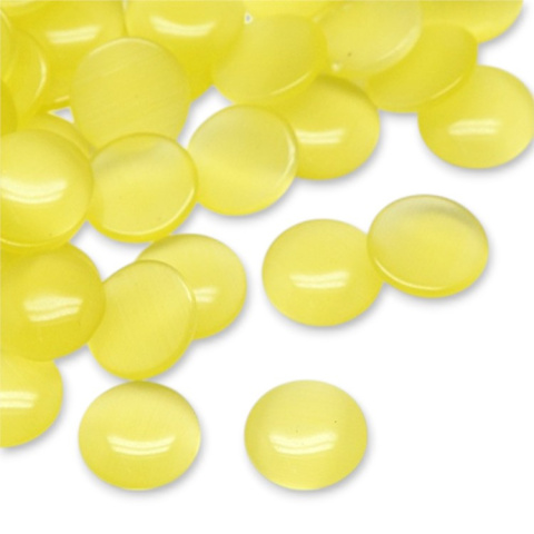 Kocie oko kaboszon szklany fi 12 mm 1 szt champagne yellow