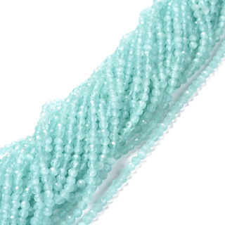 Kocie oko szklane fasetowane 3 mm sznur pale turquoise