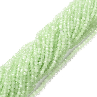 Kocie oko szklane fasetowane 3 mm sznur pale green