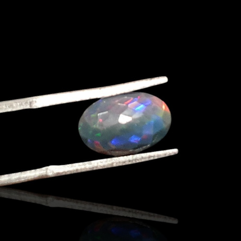 Czarny opal etiopski fasetowany 12x8 mm nr 623