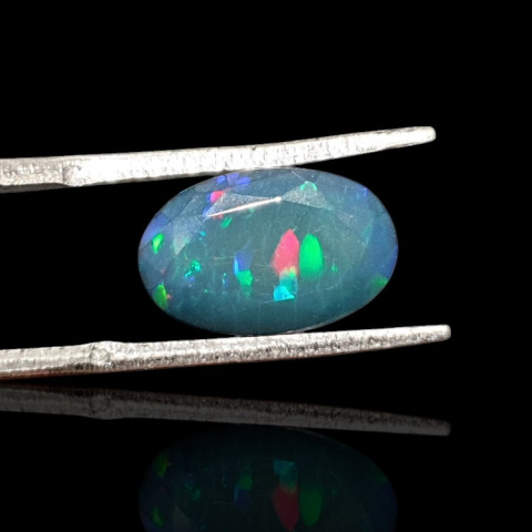 Czarny opal etiopski fasetowany 12x8 mm nr 626