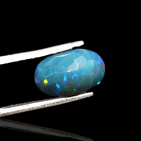 Czarny opal etiopski fasetowany 12x8 mm nr 626