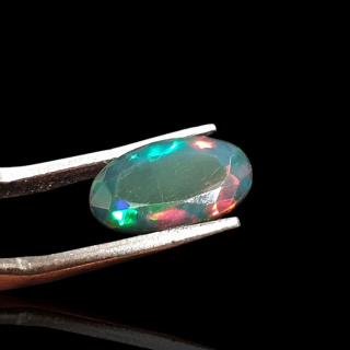 Czarny opal etiopski fasetowany 13x7 mm nr 622