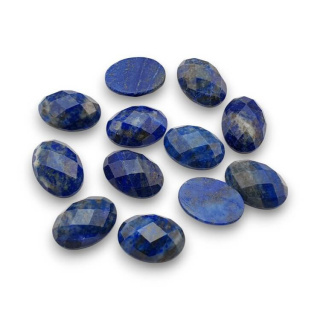 Lapis lazuli kaboszon fasetowany 18x13 mm 1 szt