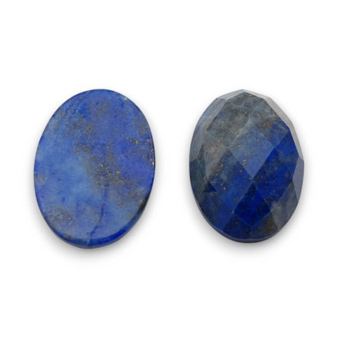 Lapis lazuli kaboszon fasetowany 18x13 mm 1 szt