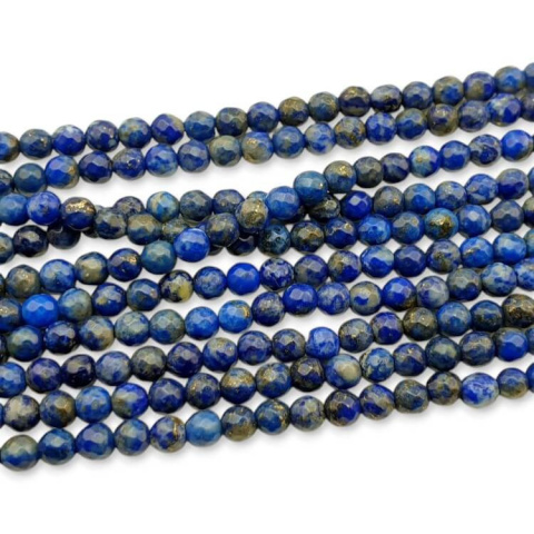 Lapis lazuli kula fasetowana 4 mm sznur