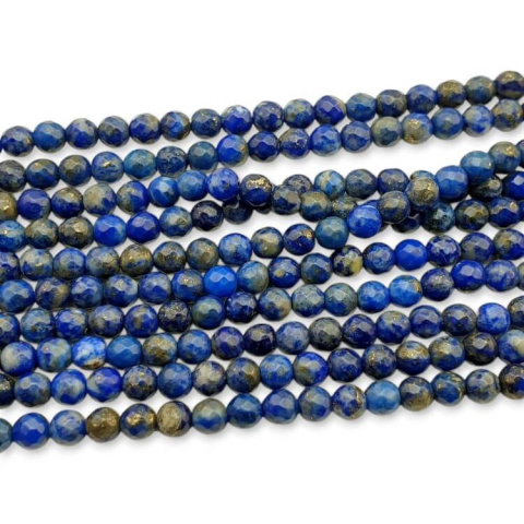 Lapis lazuli kula fasetowana 4 mm sznur