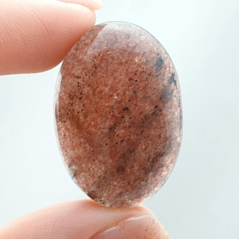Kwarc truskawkowy kaboszon 30x21 mm nr 37 Kwarc truskawkowy kaboszon 30x21 mm nr 37