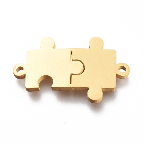 Łącznik puzzle stal chirurgiczna 20x12 mm 1 szt kolor złoty