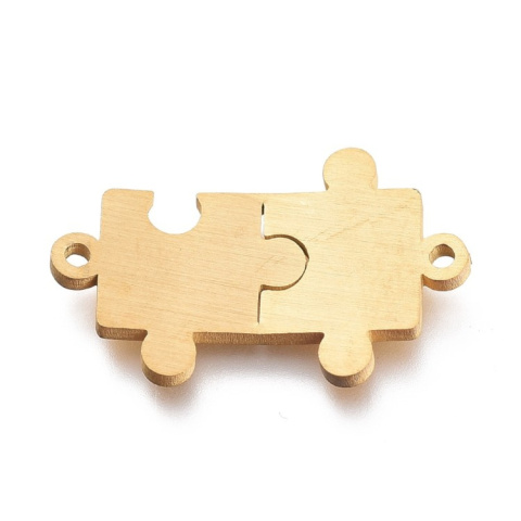 Łącznik puzzle stal chirurgiczna 20x12 mm 1 szt kolor złoty