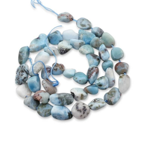 Larimar bryłka gładka 8-15 mm sznur 19 cm