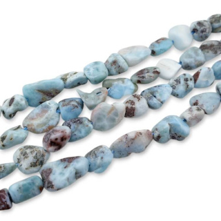 Larimar bryłka gładka 8-15 mm sznur 19 cm