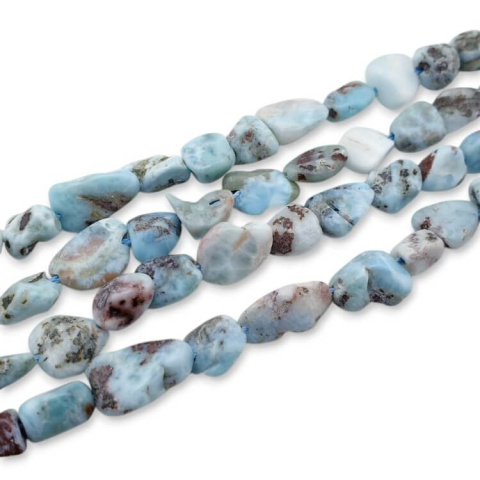 Larimar bryłka gładka 8-15 mm sznur 19 cm