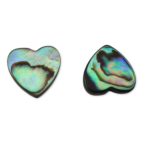 Paua abalone serce z dziurką 14x14 mm 1 szt.