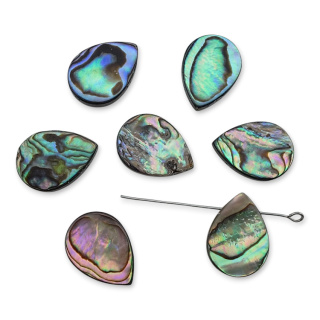 Paua abalone łezka z dziurką 18x13 mm 1 szt.