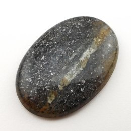 Czarny kamień słoneczny kaboszon ~38x25 mm nr 19