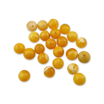 Baltic amber milky ball 6 mm 1 pc