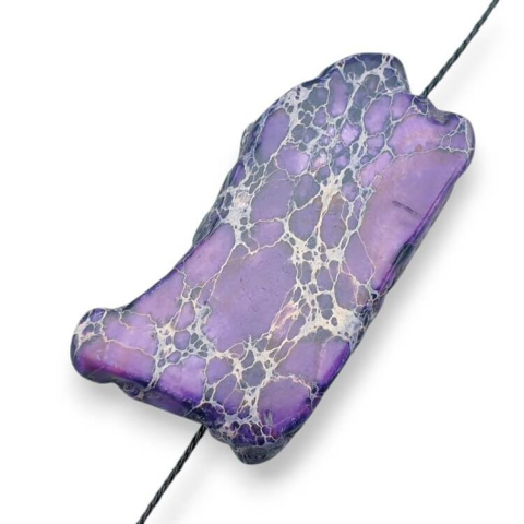 Jaspis cesarski plaster z dziurką 40x21 mm nr 312 Jaspis cesarski plaster z dziurką 40x21 mm nr 312