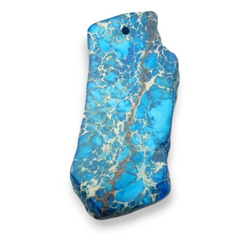 Jaspis cesarski plaster z dziurką 49x22 mm nr 358