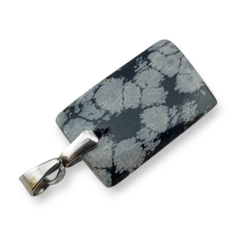 Obsydian śnieżny zawieszka 20x13 mm nr G71