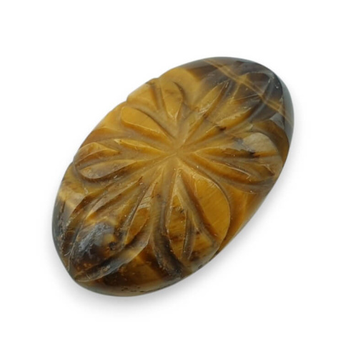 Tygrysie oko kaboszon carving 28x17 mm nr 14