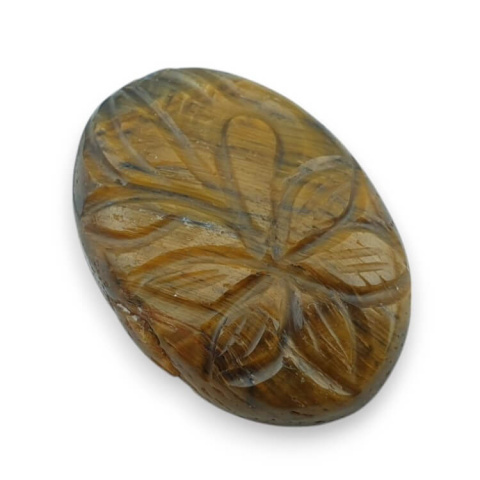 Tygrysie oko kaboszon carving 28x20 mm nr 19