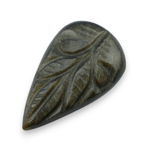 Obsydian złoty kaboszon carving 28x17 mm nr 28 Obsydian złoty kaboszon carving 28x17 mm nr 28