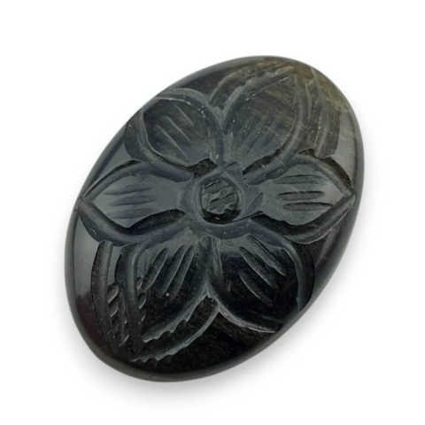 Obsydian złoty kaboszon carved 28x19 mm nr 23 Obsydian złoty kaboszon carved 28x19 mm nr 23