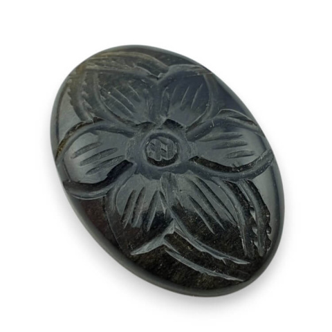 Obsydian złoty kaboszon carved 28x19 mm nr 23 Obsydian złoty kaboszon carved 28x19 mm nr 23