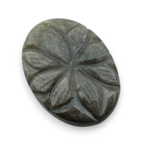 Obsydian złoty kaboszon carved 28x20 mm nr 19 Obsydian złoty kaboszon carved 28x20 mm nr 19