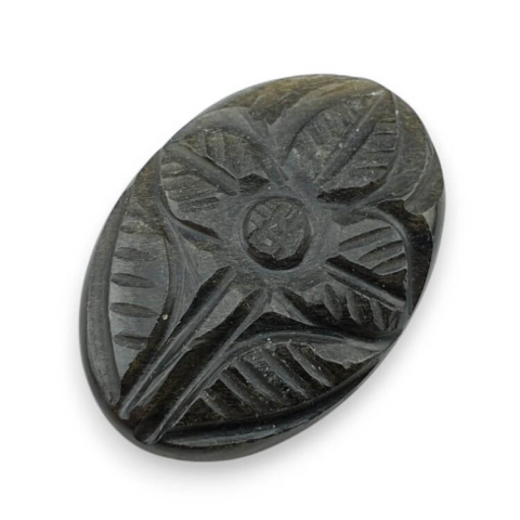 Obsydian złoty kaboszon carved 29x20 mm nr 30 Obsydian złoty kaboszon carved 29x20 mm nr 30