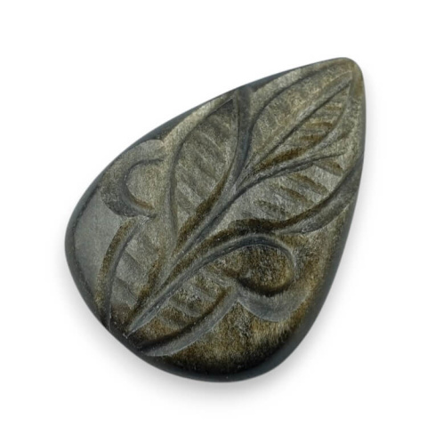 Obsydian złoty kaboszon carved 29x20 mm nr 31 Obsydian złoty kaboszon carved 29x20 mm nr 31