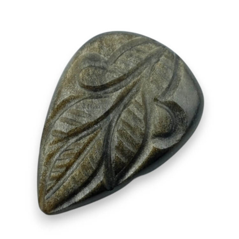 Obsydian złoty kaboszon carved 29x20 mm nr 31 Obsydian złoty kaboszon carved 29x20 mm nr 31