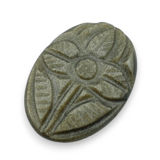 Obsydian złoty kaboszon carving 29x21 mm nr 3