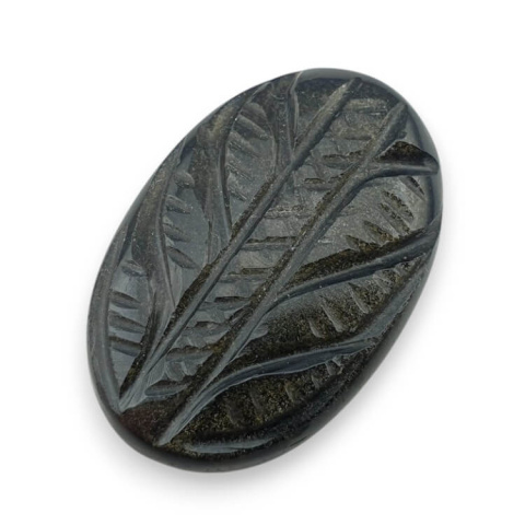 Obsydian złoty kaboszon carving 31x20 mm nr 13 Obsydian złoty kaboszon carving 31x20 mm nr 13