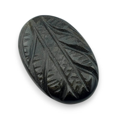 Obsydian złoty kaboszon carving 31x20 mm nr 13 Obsydian złoty kaboszon carving 31x20 mm nr 13