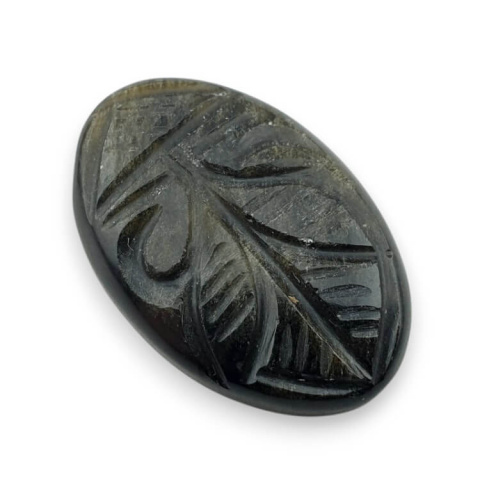 Obsydian złoty kaboszon carved 31x20 mm nr 45 Obsydian złoty kaboszon carved 31x20 mm nr 45