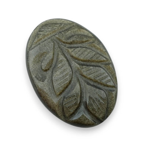 Obsydian złoty kaboszon carving 32x22 mm nr 4 Obsydian złoty kaboszon carving 32x22 mm nr 4
