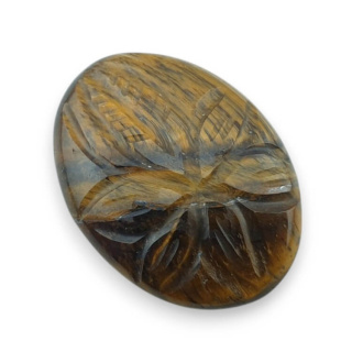 Tygrysie oko kaboszon carving 25x18 mm nr 70