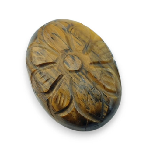 Tygrysie oko kaboszon carved 26x19 mm nr 33 Tygrysie oko kaboszon carved 26x19 mm nr 33