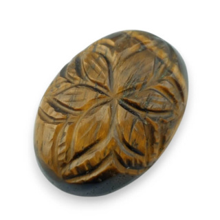 Tygrysie oko kaboszon carving 27x19 mm nr 35
