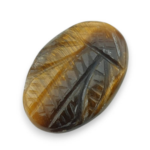 Tygrysie oko kaboszon carving 27x19 mm nr 68