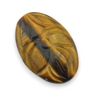 Tygrysie oko kaboszon carving 28x18 mm nr 26