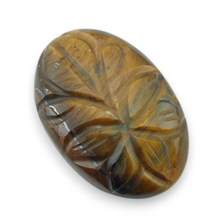 Tygrysie oko kaboszon carving 29x20 mm nr 23